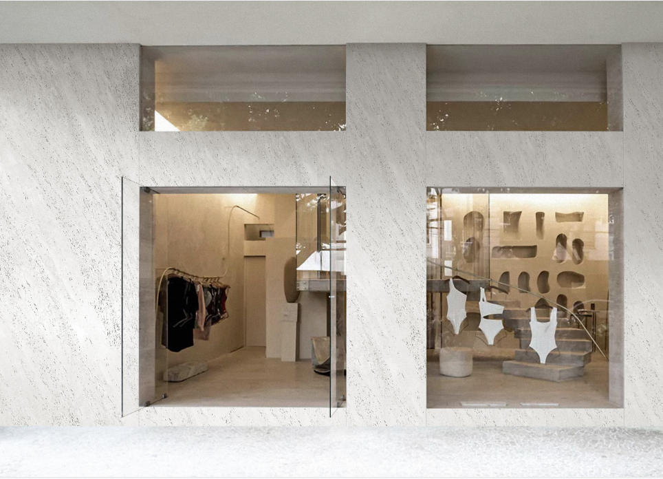Ocean Travertine flexible stone wall cladding project