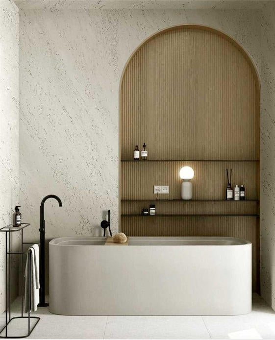 Ocean Travertine flexible stone wall cladding project