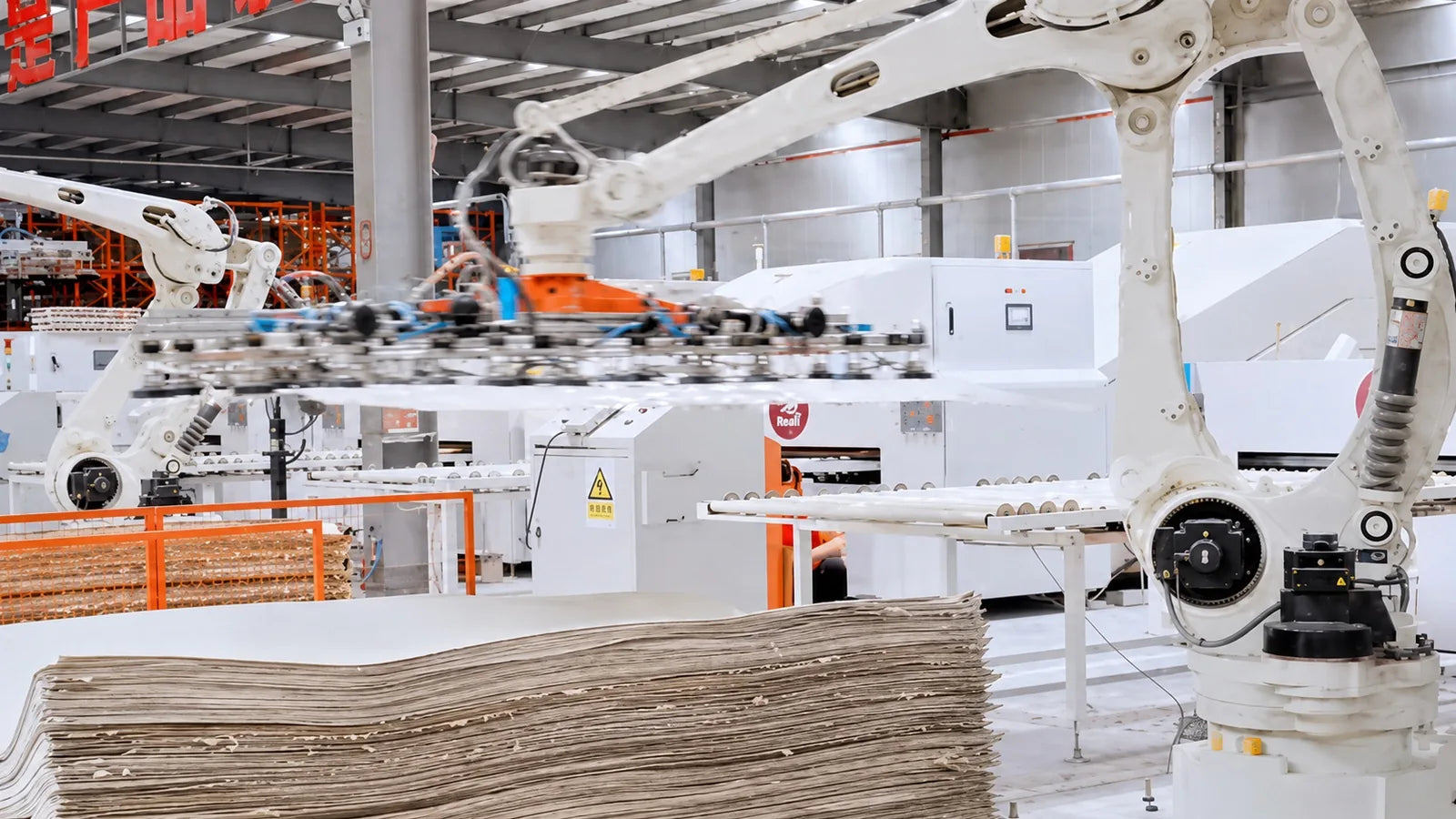 Interior robotic production line from 21ParkHouse factory video